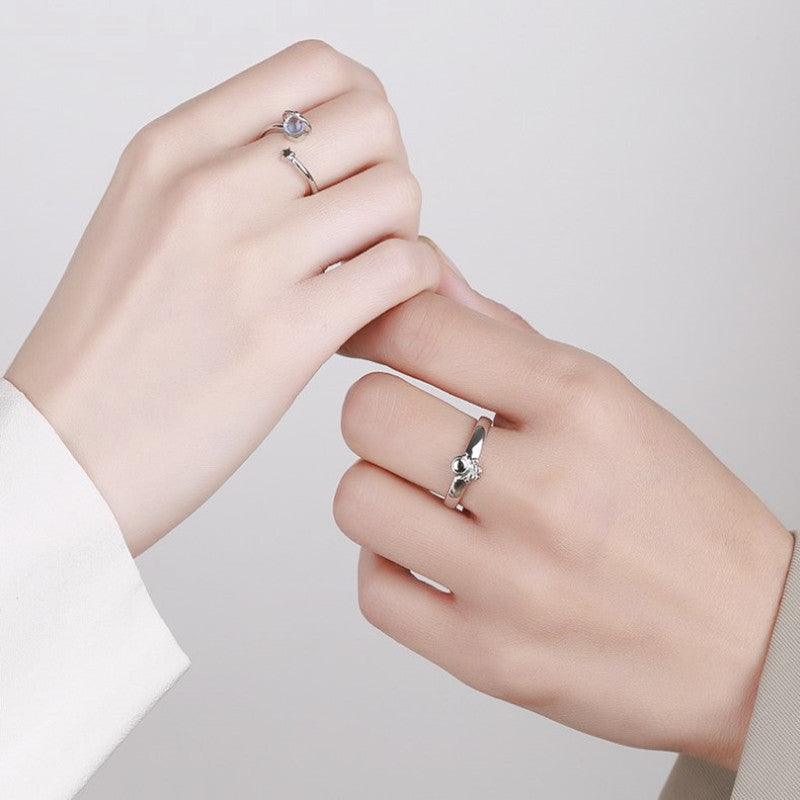 Par de Alianças Astronauta e Planeta