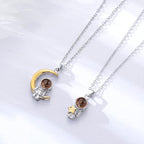 Par de Colares Astronautas - Foto Personalizável