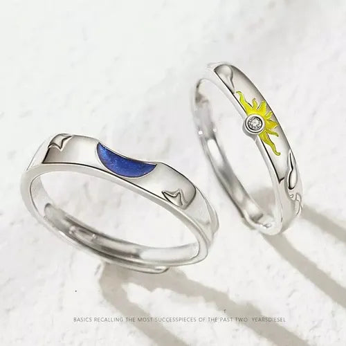 Par de Alianças Sol e Lua Premium