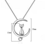 Conjunto Gatinho na Lua - Colar + Brincos