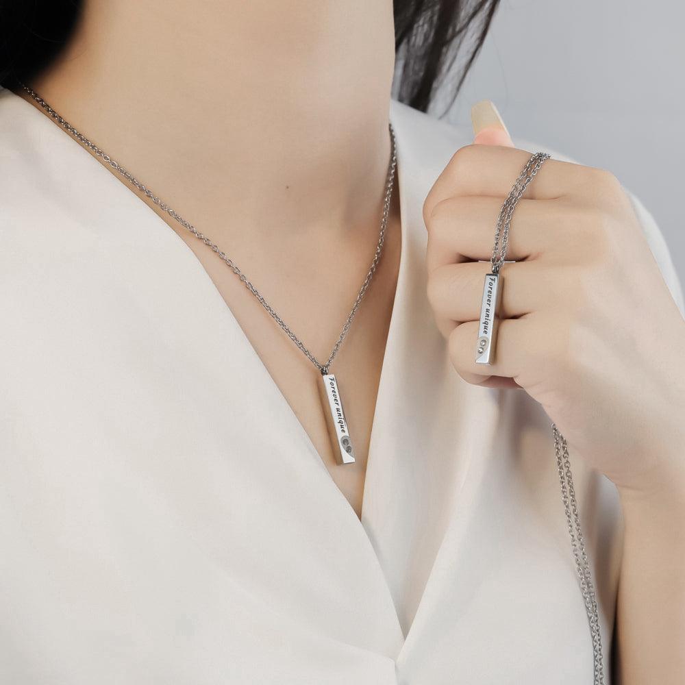 Par de Colares Barra Lovers - Escrita Personalizável