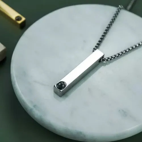 Colar Barra Memories - Foto e Escrita Personalizável