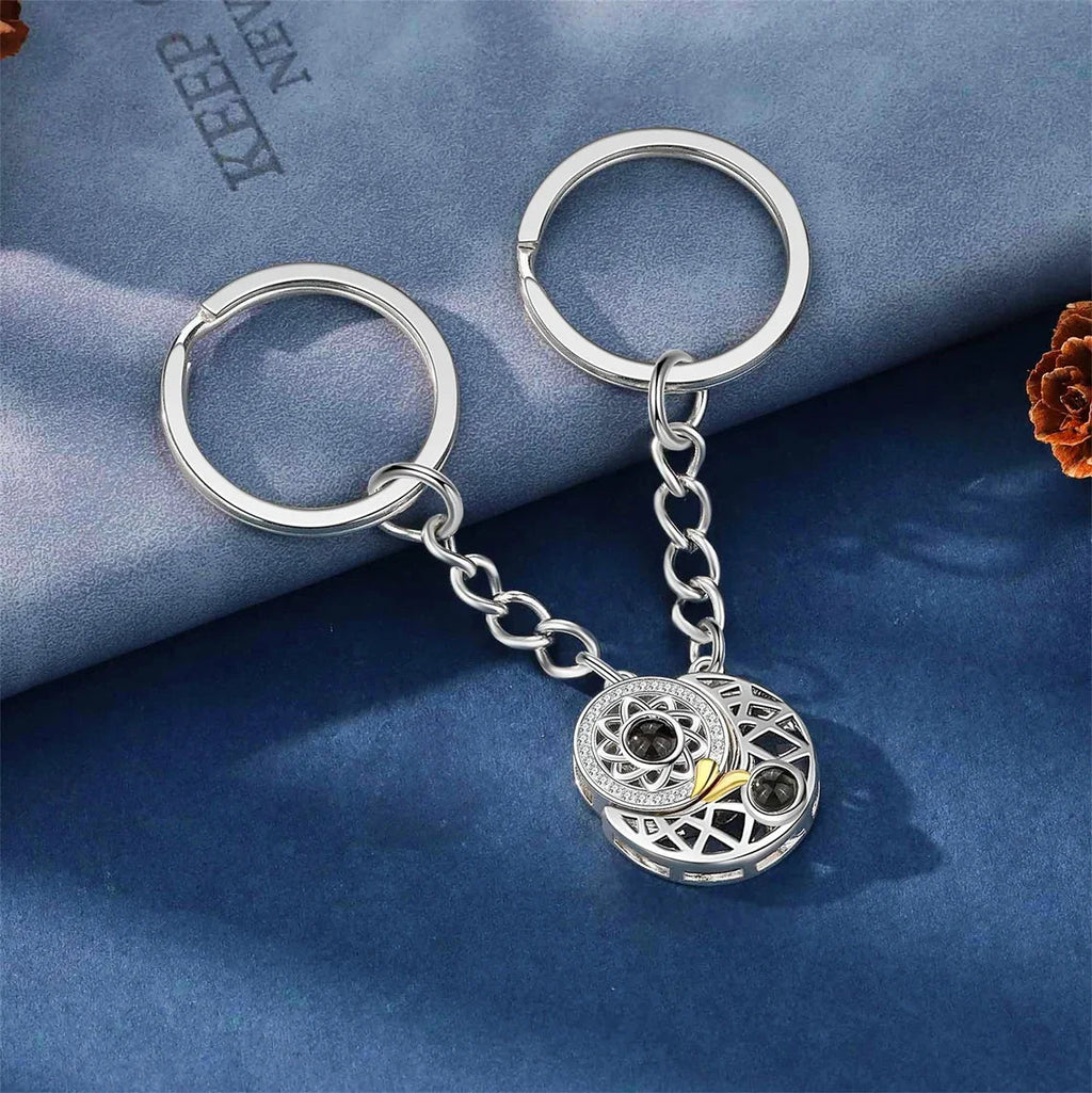 Chaveiro Sol e Lua - Foto Personalizável