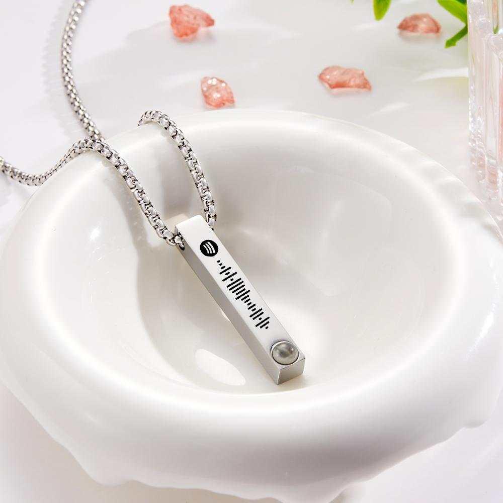 Colar Barra Memories - Foto e Música/playlist Personalizável