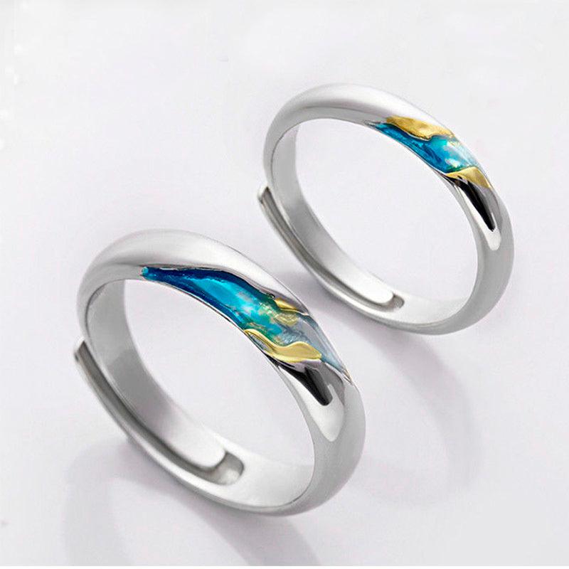 Par de Alianças Nebulosa do Amor Premium