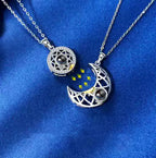 Par de Colares Sol e Lua - Foto Personalizável(PAGUE 1, LEVE 2)