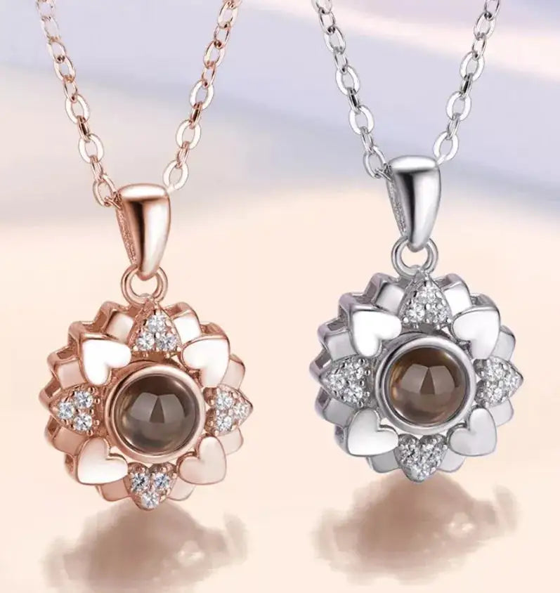 Colar Flores Eternas - Foto Personalizável