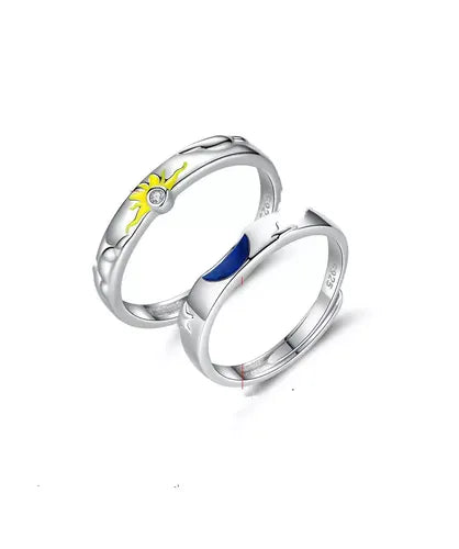 Par de Alianças Sol e Lua Premium