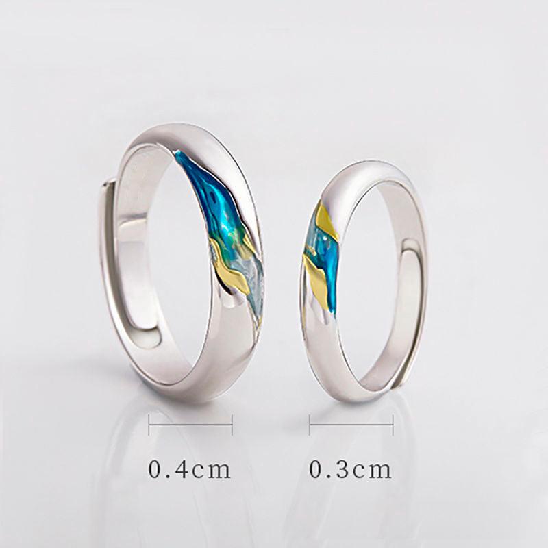 Par de Alianças Nebulosa do Amor Premium