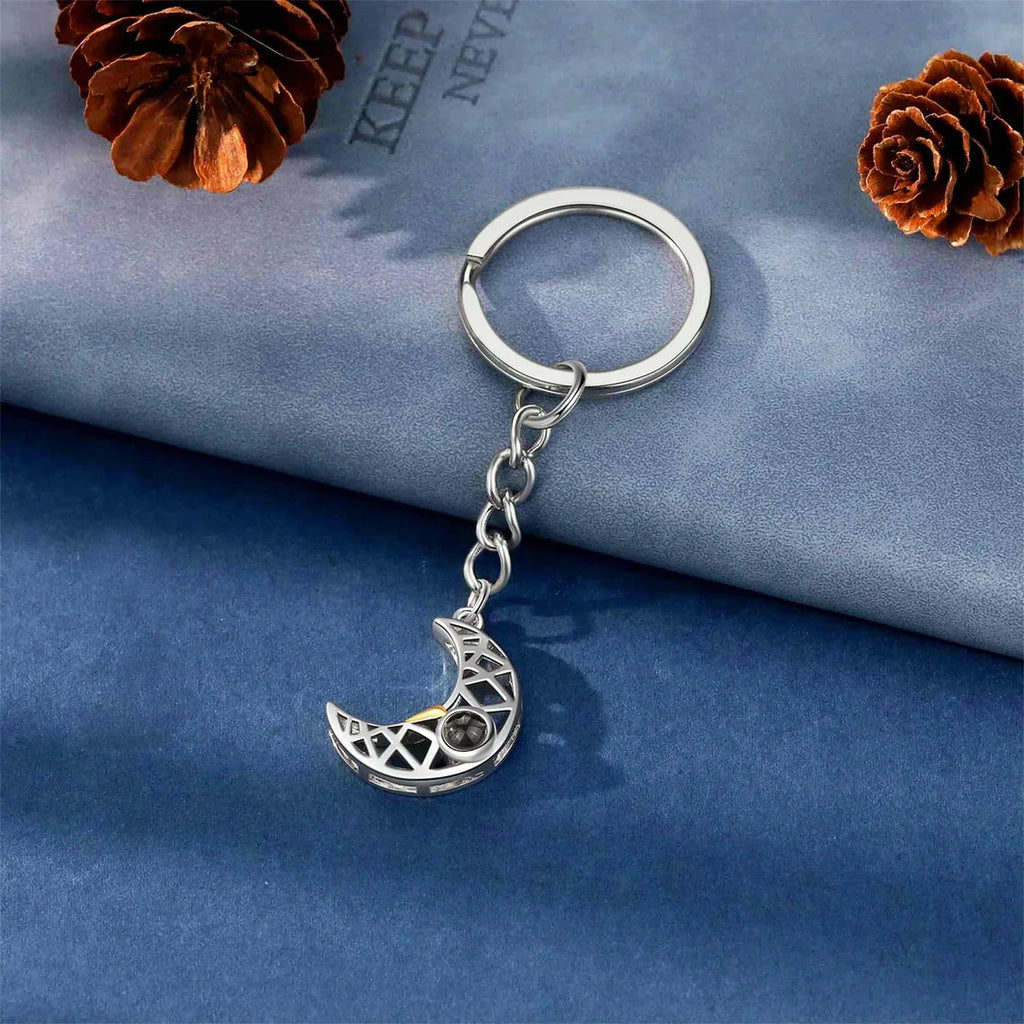 Chaveiro Sol e Lua - Foto Personalizável