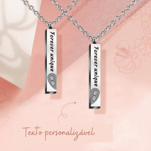 Par de Colares Barra Lovers - Escrita Personalizável