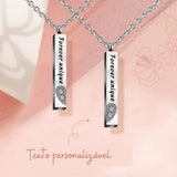 Par de Colares Barra Lovers - Escrita Personalizável