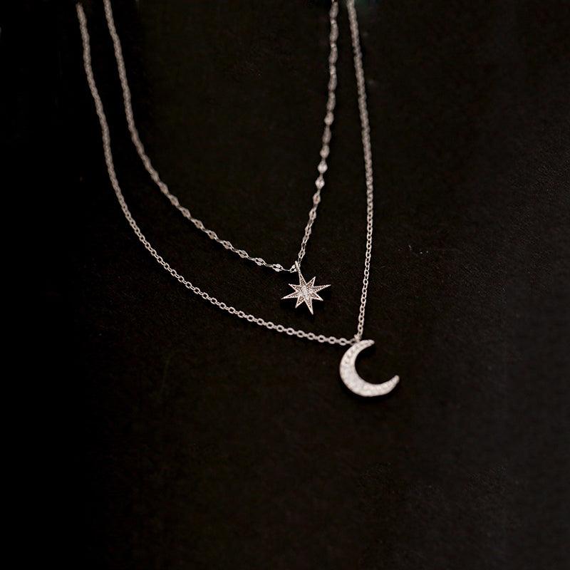 Colar Luar Estrelado - Lua e Estrela