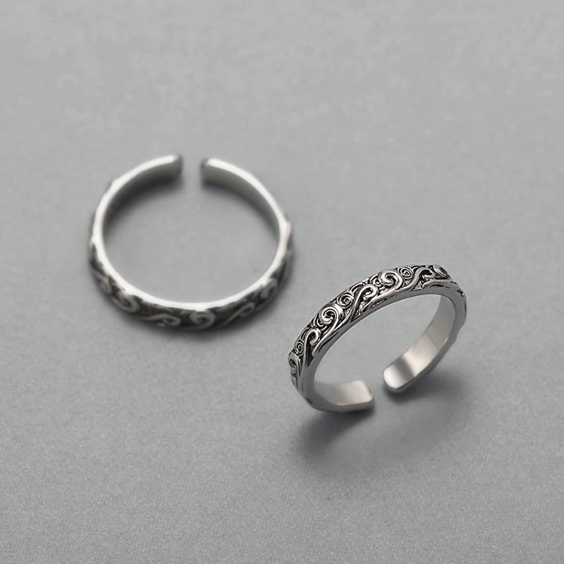 Par de Alianças Ondas Negras