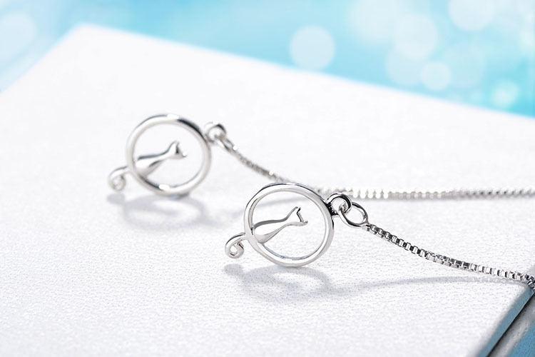 Conjunto Gatinho na Lua - Colar + Brincos