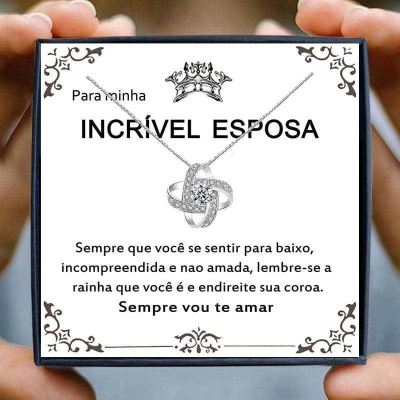 Colar Infinity & Carta Para Minha Incrível Esposa