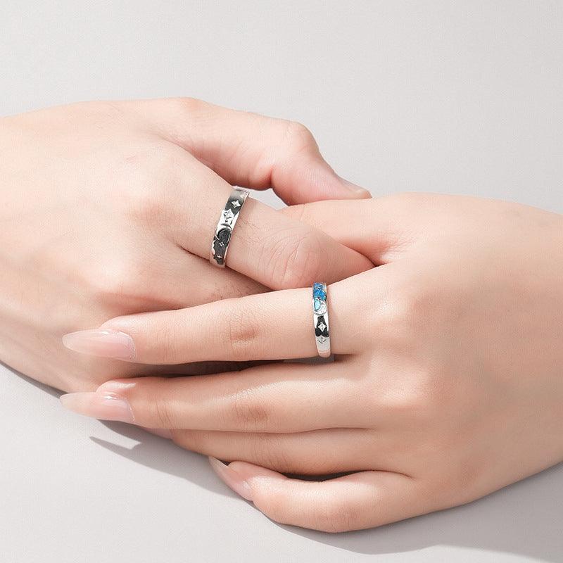 Par de Alianças Lua Estrelada