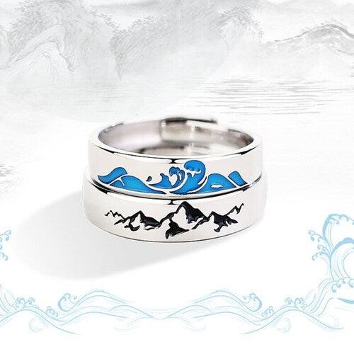 Par de Alianças Mares e Montanhas 2