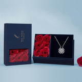 Prata + Caixa com 6 rosas