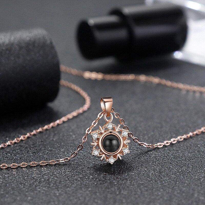 Colar Flocos de Paixão - Foto Personalizável