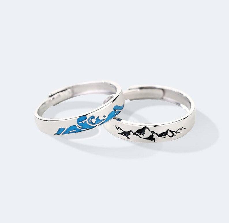 Par de Alianças Mares e Montanhas 2