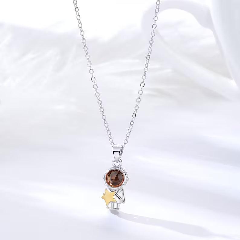 Par de Colares Astronautas - Foto Personalizável