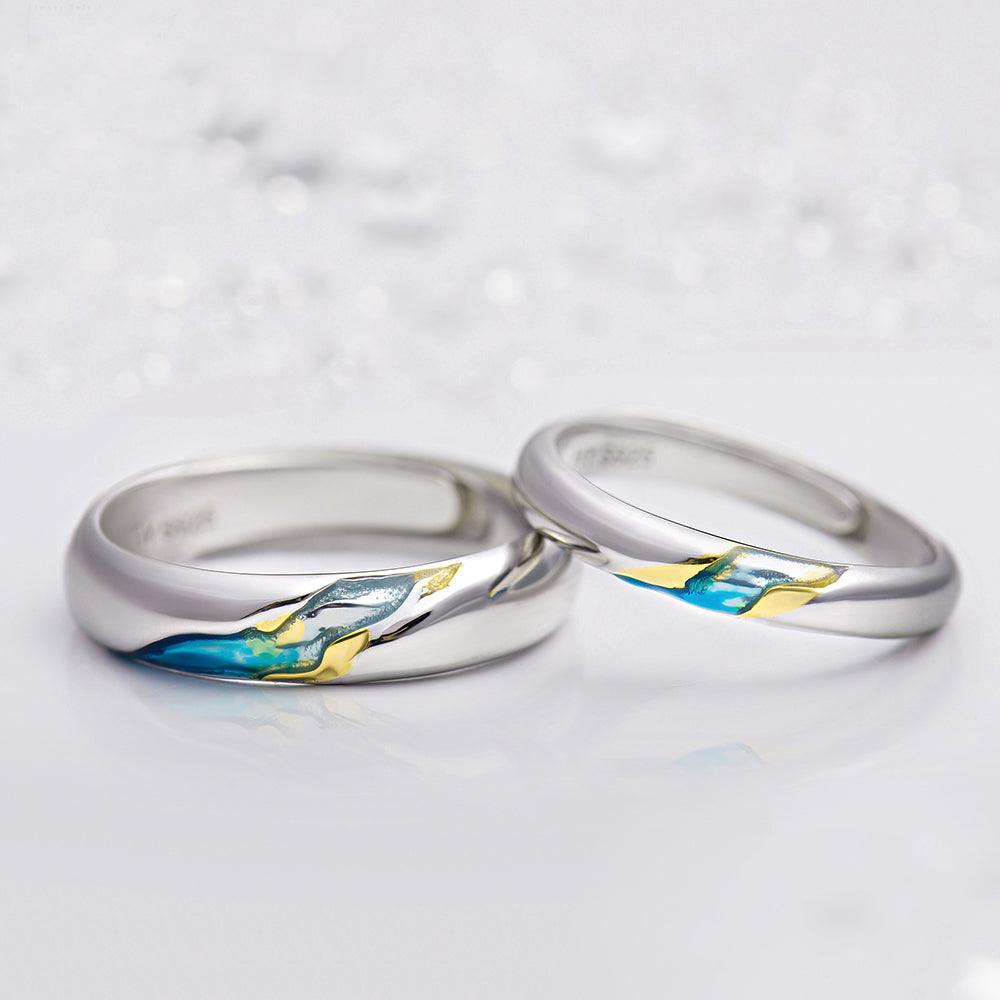 Par de Alianças Nebulosa do Amor Premium