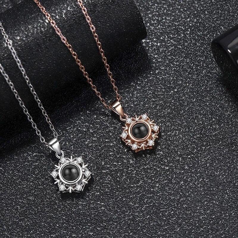 Colar Flocos de Paixão - Foto Personalizável