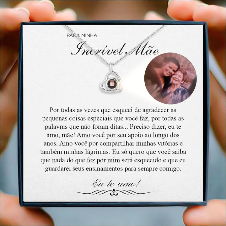 Colar Momentos Eternos - Foto Personalizável + Caixa Com Cartão Brinde