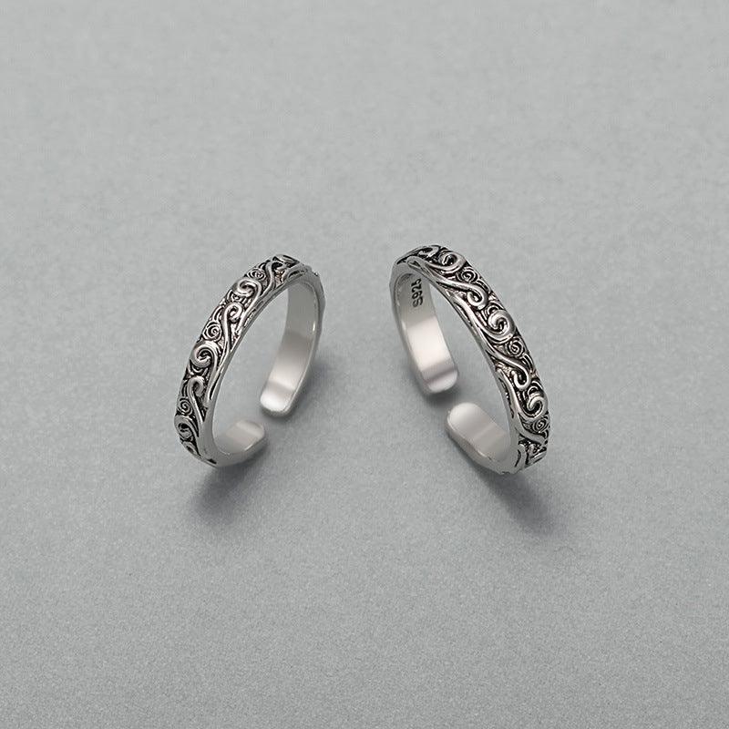 Par de Alianças Ondas Negras