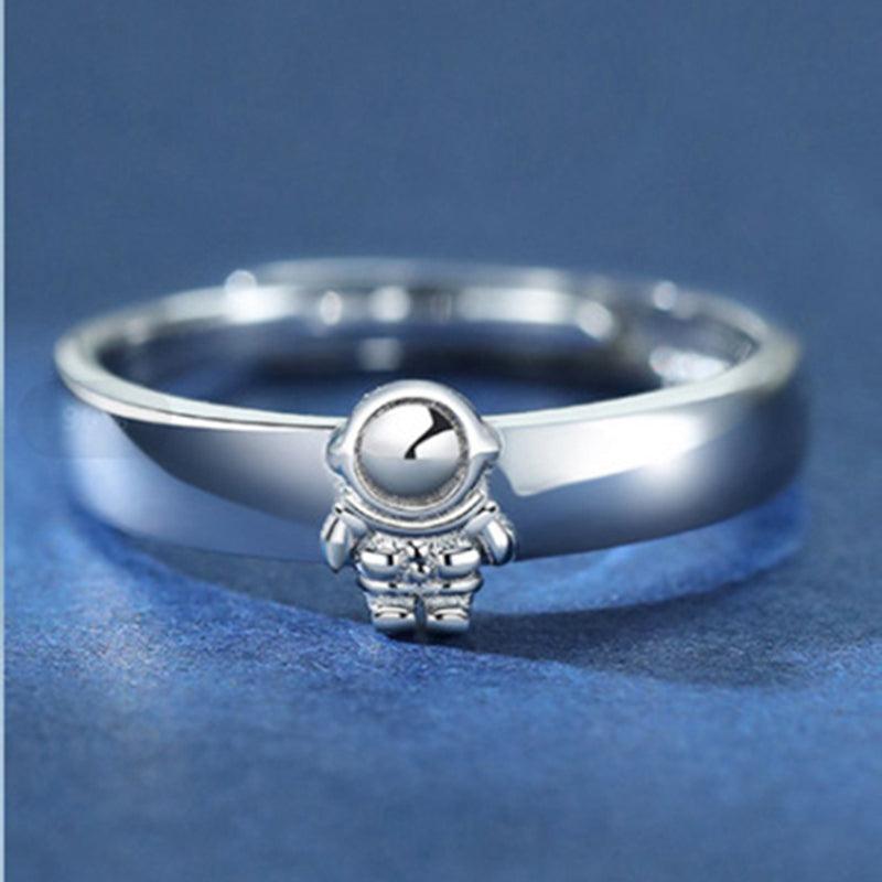 Par de Alianças Astronauta e Planeta
